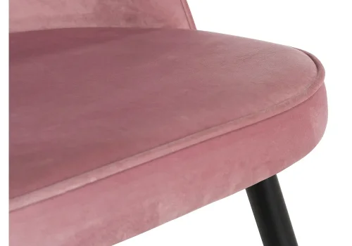 Стул на металлокаркасе Dodo пудрово-розовый 11736 Woodville, розовый/велюр, ножки/металл/чёрный, размеры - ****480*540 фото 6