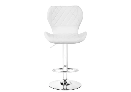 Барный стул Porch chrome / white 15646 Woodville, белый/экокожа, ножки/металл/хром, размеры - *1130***480*470 фото 2