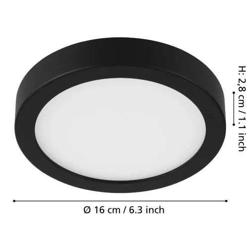 Светильник накладной LED Fueva 5 900581 Eglo белый 1 лампа, основание чёрное в стиле современный круглый фото 4