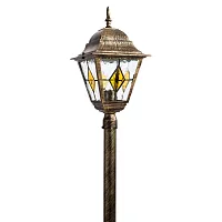Парковый светильник BERLIN A1016PA-1BN Arte Lamp уличный IP44 чёрный 1 лампа, плафон прозрачный в стиле классический E27