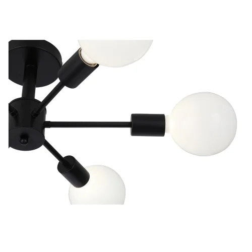 Люстра потолочная лофт Ano SL419.402.06 Evoluce без плафона на 6 ламп, основание чёрное в стиле лофт  фото 3