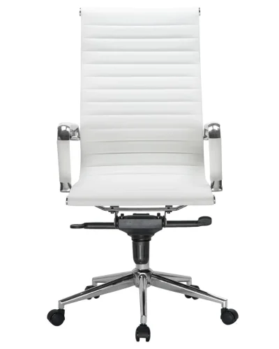 Офисное кресло для руководителей 101F-LMR CLARK, цвет белый Dobrin, белый/экокожа, ножки/металл/хром, размеры - 1090*1150***680*680 фото 6
