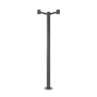 Парковый светильник CLIO MPT2 ANTRACITE Ideal Lux уличный IP44 серый чёрный 2 лампы, плафон чёрный серый в стиле современный E27