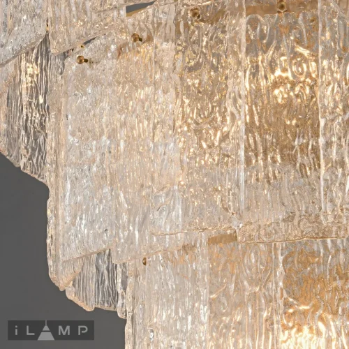 Люстра подвесная Manhattan P6315-D800 BR iLamp прозрачная на 18 ламп, основание латунь в стиле классический  фото 3