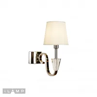 Бра Alesti W2424-1 Nickel iLamp бежевый 1 лампа, основание никель в стиле современный американский 