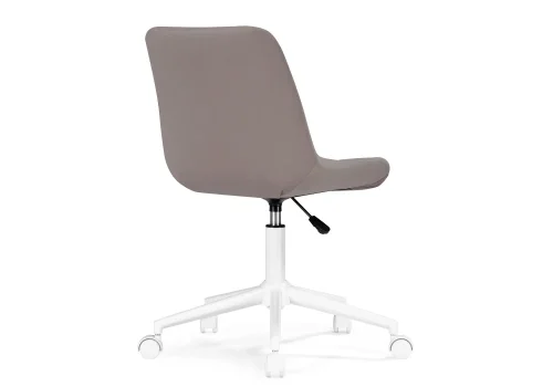 Компьютерное кресло Честер латте (velutto 08) / белый 533174 Woodville, серый/велюр, ножки/металл/белый, размеры - *920***500*600 фото 5