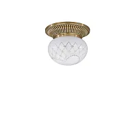 Светильник потолочный PL 7800/1 Reccagni Angelo белый 1 лампа, основание золотое в стиле классический 