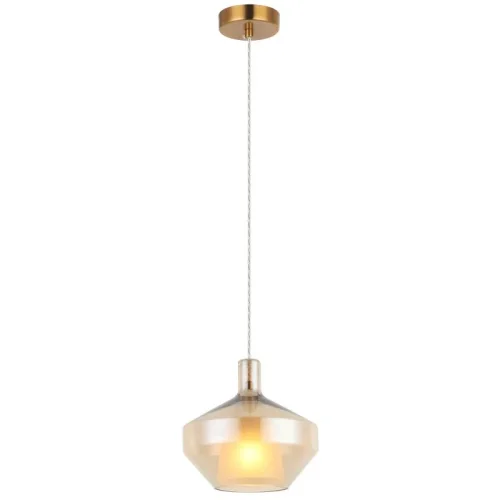 Светильник подвесной Еladin 2154/53/01P Stilfort янтарный 1 лампа, основание бронзовое в стиле современный 