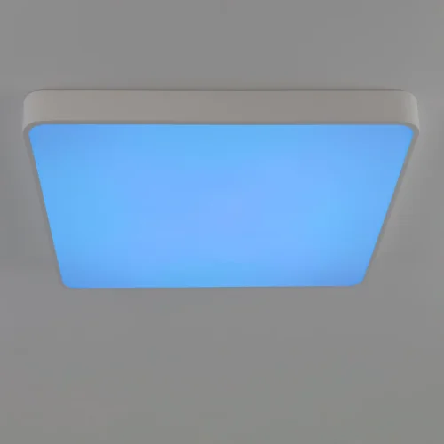Светильник потолочный LED RGB с пультом Купер CL724K105G0 Citilux белый 1 лампа, основание белое в стиле современный хай-тек минимализм с пультом квадраты фото 4
