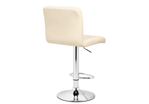 Барный стул Paskal beige / chrome 15498 Woodville, бежевый/экокожа, ножки/металл/хром, размеры - *1090***430*530 фото 4