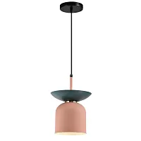 Светильник подвесной Lecce V10441-1P Moderli розовый 1 лампа, основание чёрное в стиле современный 