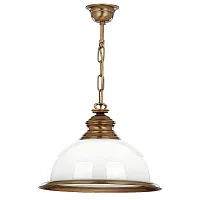 Светильник подвесной Lido LID-ZW-1(P) Kutek белый 1 лампа, основание бронзовое в стиле классический 