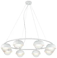 Люстра подвесная 359-003-08 Velante прозрачная на 8 ламп, основание белое в стиле современный 