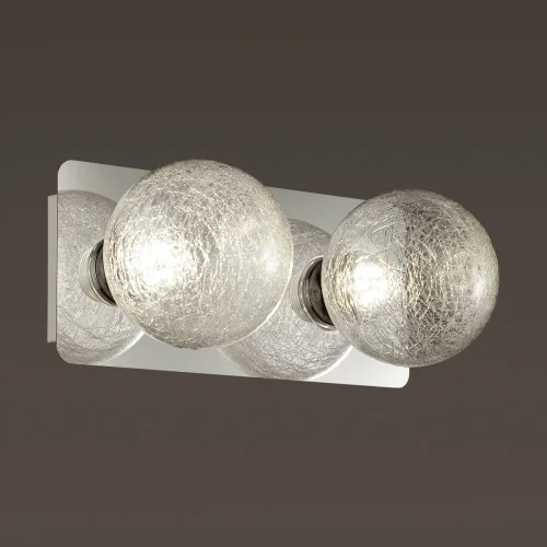 Бра LED Vintage 4596/7WL Lumion прозрачный на 2 лампы, основание хром в стиле современный  фото 2