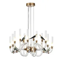 Люстра подвесная LED Lark 5431/30L Odeon Light белая на 1 лампа, основание бронзовое в стиле современный флористика арт-деко птички