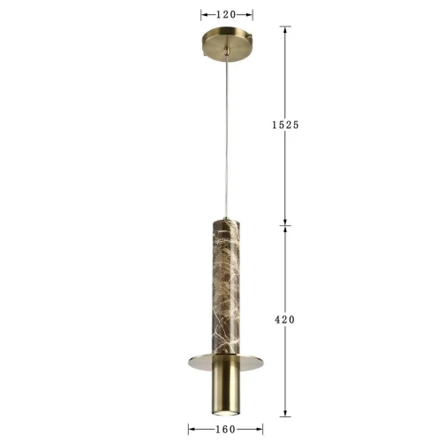 Светильник подвесной Rocky 2747-1P Favourite античный бронза 1 лампа, основание античное бронза в стиле современный трубочки фото 2