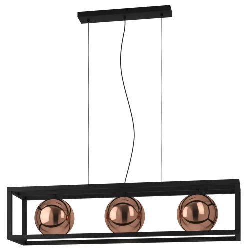 Светильник подвесной Cordoba 390091 Eglo медь 3 лампы, основание чёрное в стиле современный 