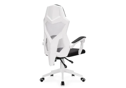 Компьютерное кресло Torino gray / white 15618 Woodville, чёрный/сетка ткань, ножки/пластик/белый, размеры - *1240***580*600 фото 5