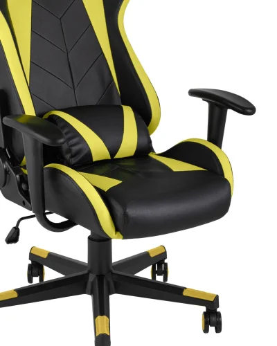 Кресло спортивное TopChairs Gallardo, желтое УТ000004573 Stool Group, жёлтый/экокожа, ножки/металл/чёрный, размеры - ****660*640 фото 7