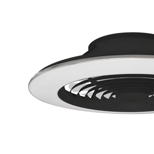 Люстра с вентилятором LED с пультом Alisio 7492 Mantra белая на 1 лампа, основание чёрное в стиле современный хай-тек с пультом фото 3
