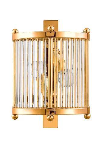 Бра TADEO AP2 GOLD/TRANSPARENTE Crystal Lux прозрачный на 2 лампы, основание золотое в стиле современный 