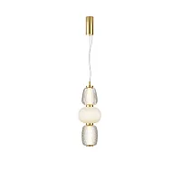 Светильник подвесной LED Pattern MOD267PL-L28G3K Maytoni белый прозрачный 1 лампа, основание золотое в стиле арт-деко современный 