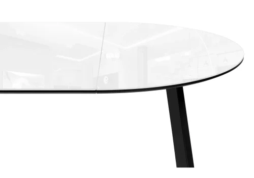 Стеклянный стол Алингсос 100(140)х100х76 белый / белая шагрень / черный кварц 586977 Woodville столешница белая из стекло фото 9