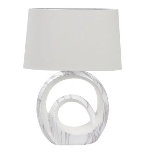 Настольная лампа Padola OML-19304-01 Omnilux белая 1 лампа, основание серое белое керамика в стиле современный 