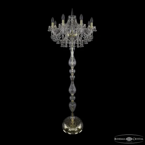 Торшер 1409T1/8/195-160 G Bohemia Ivele Crystal sp без плафона 8 ламп, основание золотое в стиле классический
