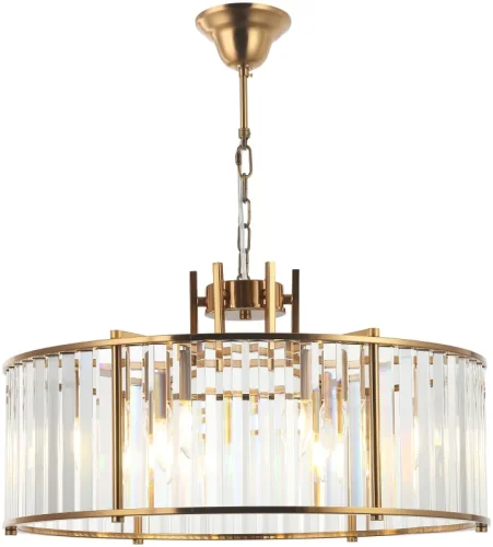 Люстра подвесная Washer 2144/05/06P Stilfort прозрачная на 6 ламп, основание бронзовое в стиле современный 