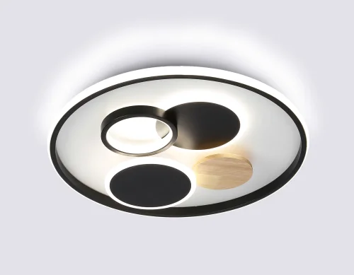 Светильник потолочный LED с пультом FL4802 Ambrella light чёрный белый 1 лампа, основание белое в стиле современный хай-тек с пультом фото 6
