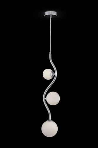 Светильник подвесной Uva MOD059PL-03CH Maytoni белый 3 лампы, основание хром в стиле современный шар фото 2