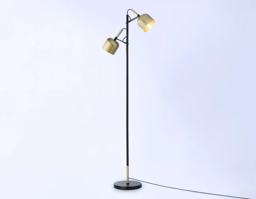 Торшер TR97125 Ambrella light  золотой 2 лампы, основание чёрное в стиле современный лофт
 фото 5