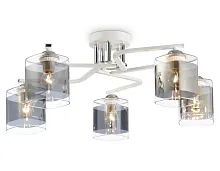 Люстра потолочная TR303219 Ambrella light серая прозрачная на 5 ламп, основание белое в стиле современный классический 