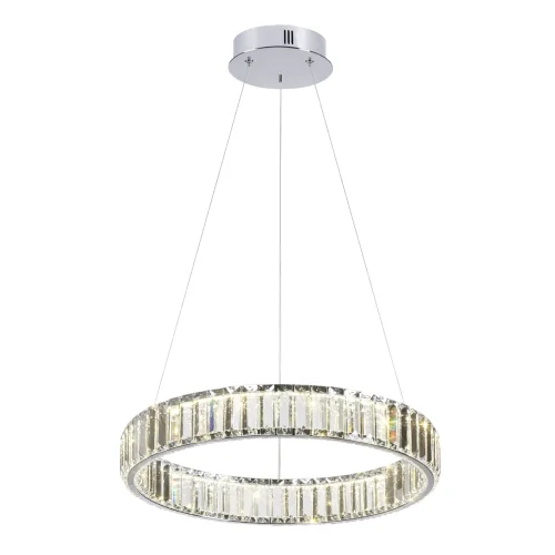 Люстра подвесная LED Vekia 4930/30L Odeon Light прозрачная на 1 лампа, основание хром в стиле современный кольца фото 4