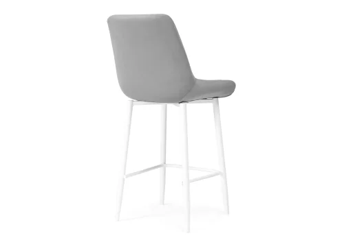 Полубарный стул Баодин К Б/К светло-серый / белый 517170 Woodville, серый/велюр, ножки/металл/белый, размеры - ****500*560 фото 4