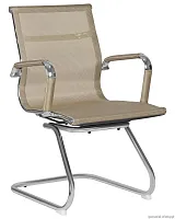 Офисное кресло для посетителей 102N_Mesh-LMR CODY MESH, цвет сиденья бежевый, цвет основания хромированная сталь Dobrin, бежевый/сетка, ножки//хром, размеры - *880***535*600