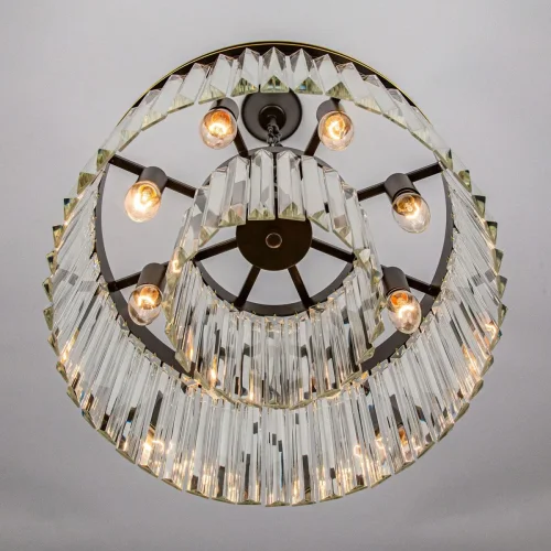 Люстра подвесная Мартин CL332081 Citilux прозрачная на 8 ламп, основание коричневое венге в стиле современный классический  фото 3