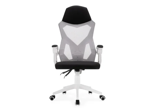 Компьютерное кресло Torino gray / white 15618 Woodville, чёрный/сетка ткань, ножки/пластик/белый, размеры - *1240***580*600 фото 3