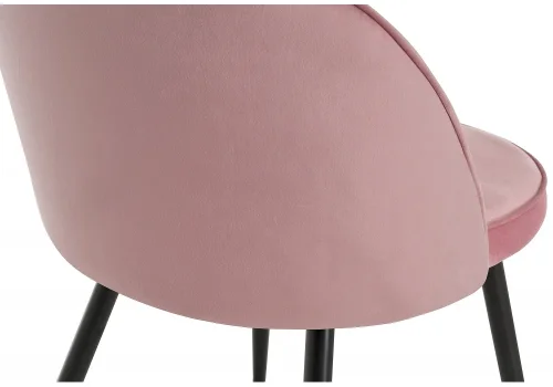 Стул на металлокаркасе Dodo пудрово-розовый 11736 Woodville, розовый/велюр, ножки/металл/чёрный, размеры - ****480*540 фото 7