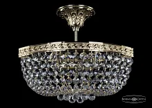 Светильник потолочный 19283/35IV G Bohemia Ivele Crystal прозрачный 2 лампы, основание золотое в стиле классика sp