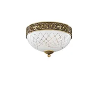 Люстра потолочная  PL 7002/2 Reccagni Angelo белая на 2 лампы, основание античное бронза в стиле классический 
