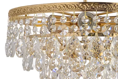 Люстра потолочная Castellana E 1.3.38.608 G Arti Lampadari прозрачная на 6 ламп, основание золотое в стиле классический современный  фото 2