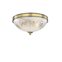 Люстра потолочная  PL 6002/3 Reccagni Angelo белая прозрачная на 3 лампы, основание античное бронза в стиле классический 