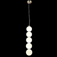 Светильник подвесной LED LAMPS 81100/5C GOLD WHITE Natali Kovaltseva белый 1 лампа, основание золотое в стиле современный шар