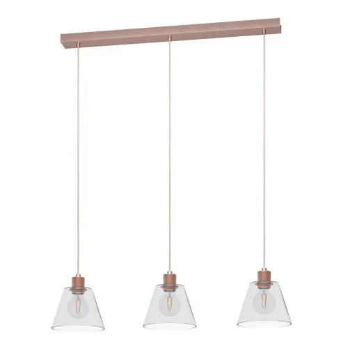 Светильник подвесной Copley 43632 Eglo прозрачный 3 лампы, основание розовое в стиле современный 