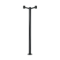 Парковый светильник CLIO MPT2 NERO Ideal Lux уличный IP44 чёрный 2 лампы, плафон чёрный в стиле современный E27