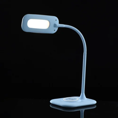 Настольная лампа LED Ракурс 631036801 DeMarkt голубая 1 лампа, основание голубое полимер в стиле современный  фото 4