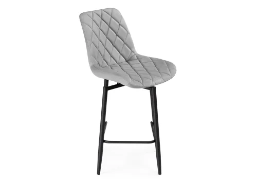Полубарный стул Баодин К Б/К крутящийся светло-серый / черный 517143 Woodville, серый/велюр, ножки/металл/чёрный, размеры - ****500*580 фото 3