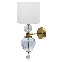 Бра Оделия 619020901 Chiaro белый 1 лампа, основание латунь в стиле классический 